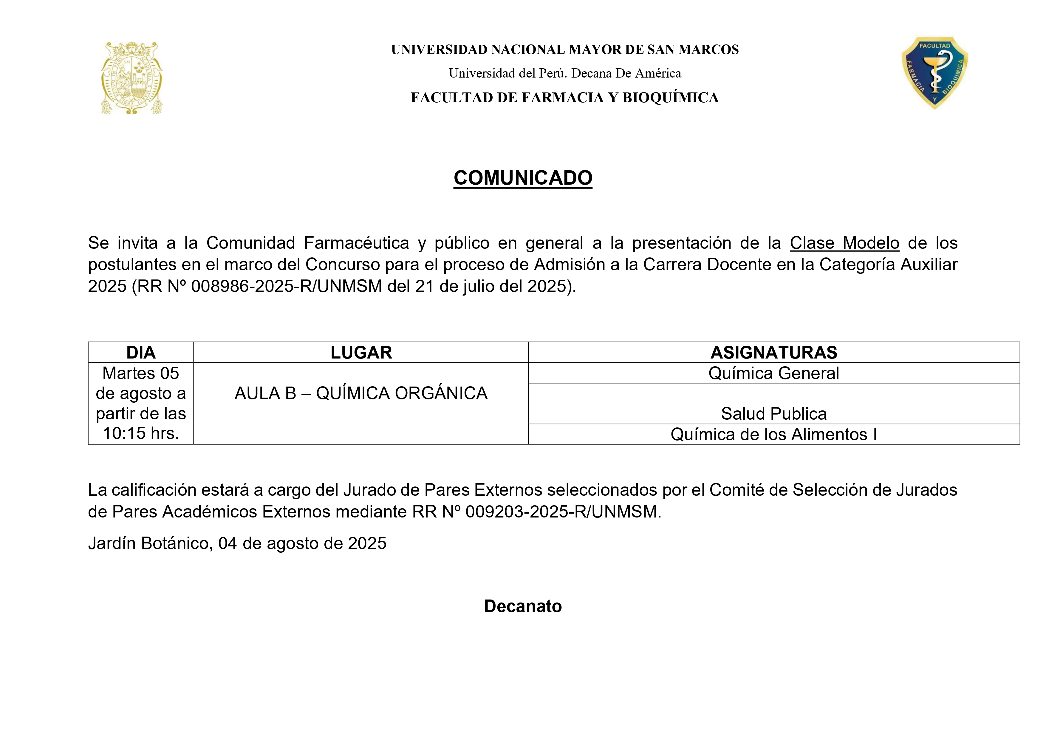 COMUNICADO